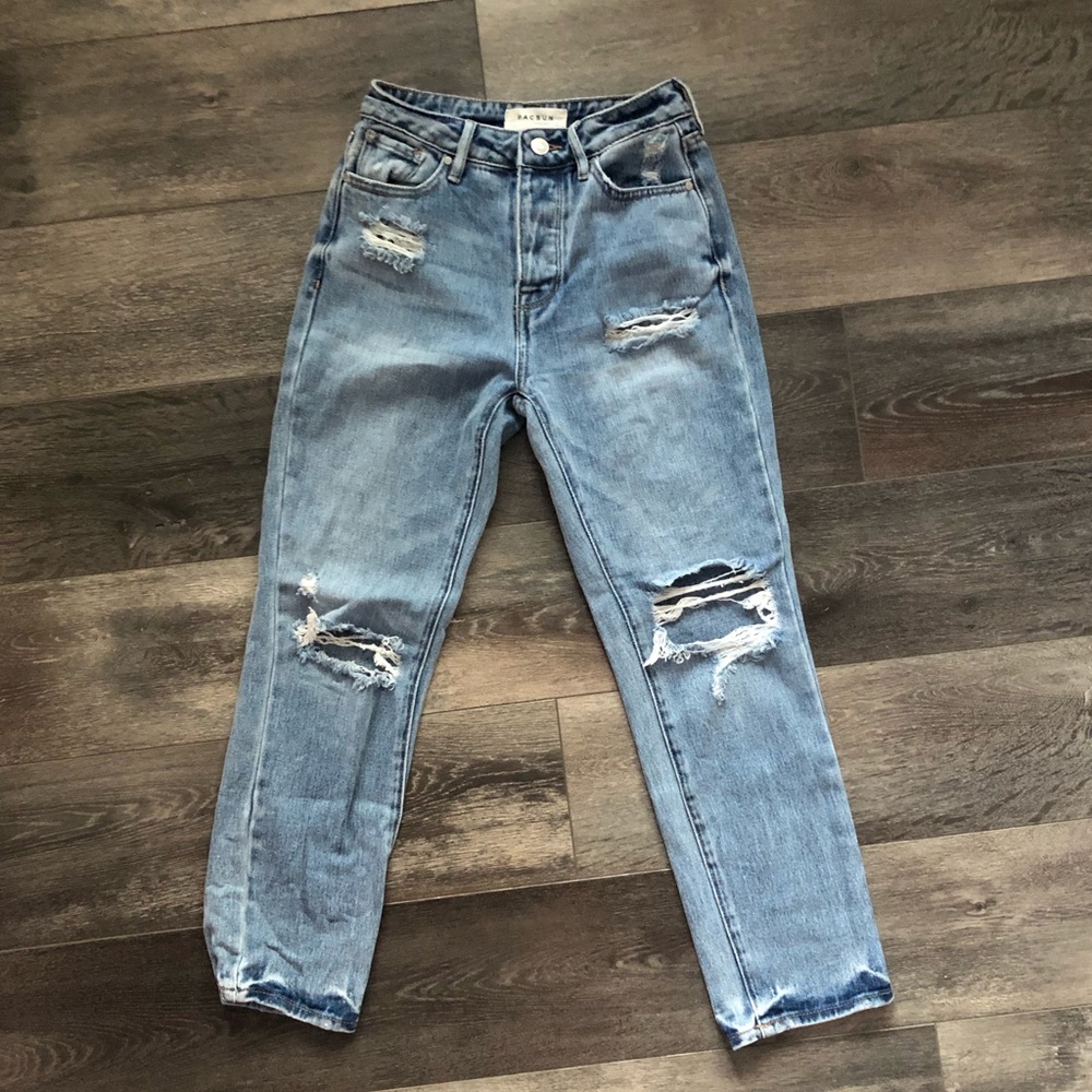 distressed mom jeans